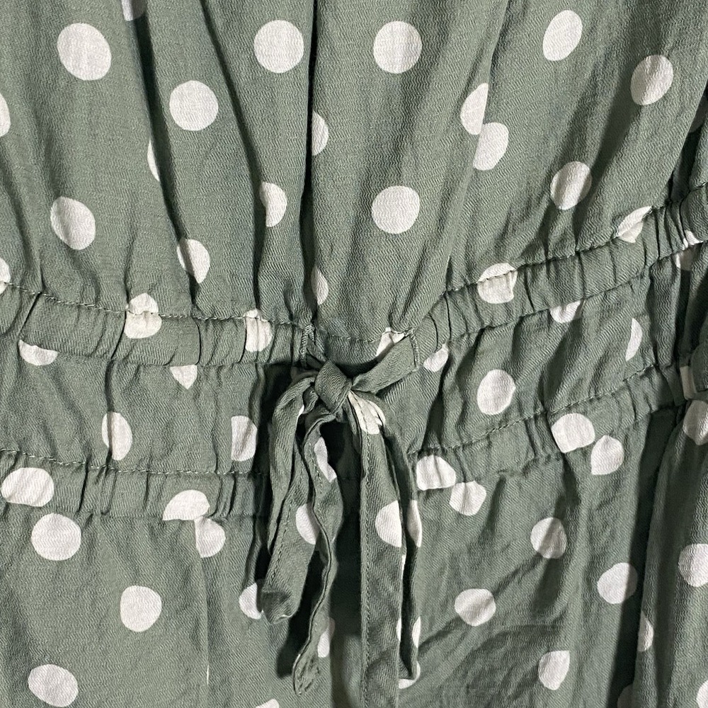Ava & Viv Top Womens 4X Green White Polka Dot Whimsy Chic Boho Cowgirl Blouse - Picture 9 of 16